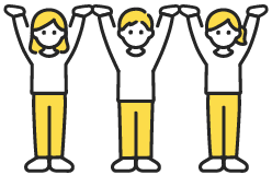 手をあげる人たち